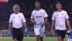 Ex-Man Utd star Raphael Varane hobbles off injured just 20 minutes into Como debut after being released on free transfer