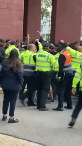 Chelsea’s Conference League clash with Servette descends into chaos as away fans clash with police at Stamford Bridge