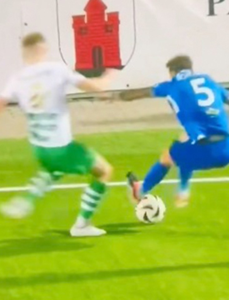 Fans say ‘that’s clearest red you’ll ever see’ as Conference League star escapes sending off for horror two-footed lunge