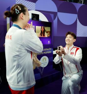 Watch incredible moment Olympic badminton star PROPOSES to his doubles partner seconds after they’re handed gold medal