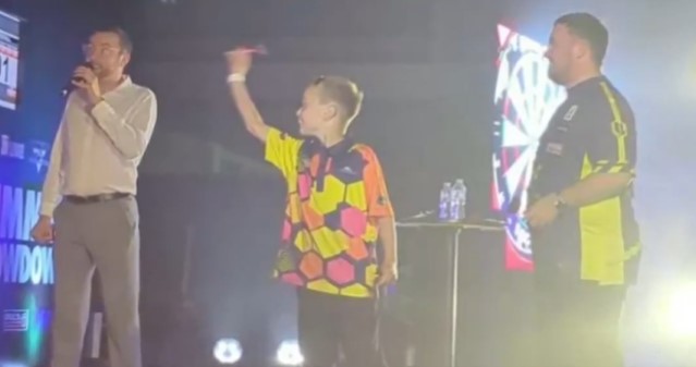 Darts prodigy, 8, who beat Luke Littler gives adorable BBC interview and jokes he won’t let mum retire if he reaches top