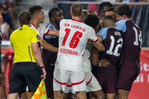 Watch as Diego Carlos sparks huge brawl and is sent off after moment of madness in Aston Villa pre-season clash