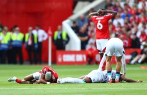 Horrified Nottingham Forest stars distraught as Danilo suffers horror leg break as opening day clash SUSPENDED