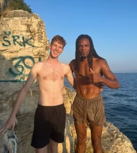 Premier League-winning striker looks totally unrecognisable with long dreadlocks after fan spots him on beach in Croatia