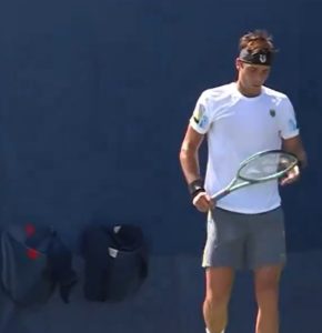 Disgusting moment US Open star vomits on court before incredibly recovering to reach next round