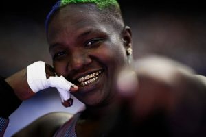 Why does Olympic silver medallist Raven Saunders where a mask for shotput?