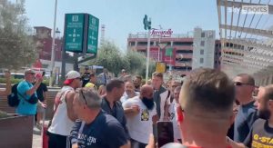 Watch Man Utd midfielder Scott McTominay passionately mobbed by Napoli fans as he jets in to seal shock £25m transfer