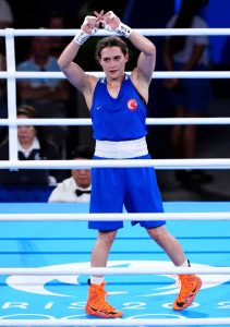 Gender row boxer Lin Yu-Ting’s opponent makes shock ‘double X’ gesture after whitewash defeat in Olympics semi-final