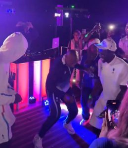 Watch Thierry Henry have DANCE OFF in nightclub with two of his France players as team celebrate Olympic silver medal