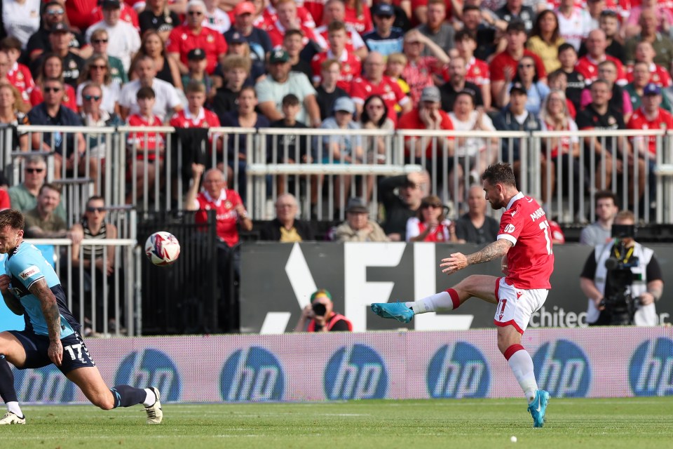 Wrexham score genuine Puskas contender in season opener with Rob McElhenney’s amazing reaction in stand caught on camera