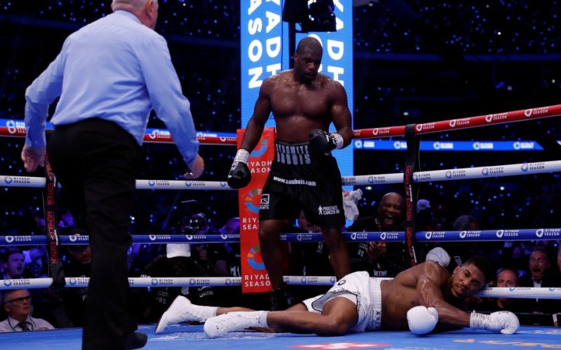 Watch heartstopping moment Anthony Joshua is KO’d by Daniel Dubois as team throws in towel and he struggles to stand up