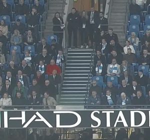 Watch moment Arsenal chief storms out of director’s box and fails to shake Man City counterpart’s hand after late goal