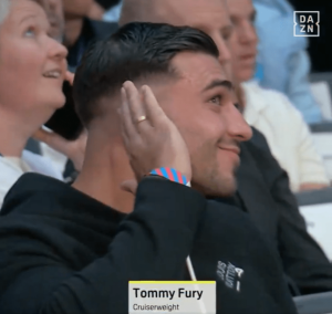 Tommy Fury ‘BOOED by whole of Wembley’ after split from Molly-Mae as he watches Anthony Joshua vs Daniel Dubois