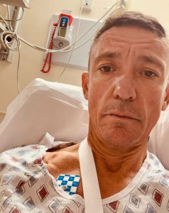 Frankie Dettori, 53, rushed to hospital after nasty fall as jockey thanks doctors for ‘putting me back together’