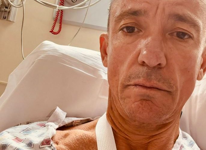 Frankie Dettori, 53, rushed to hospital after nasty fall as jockey thanks doctors for ‘putting me back together’