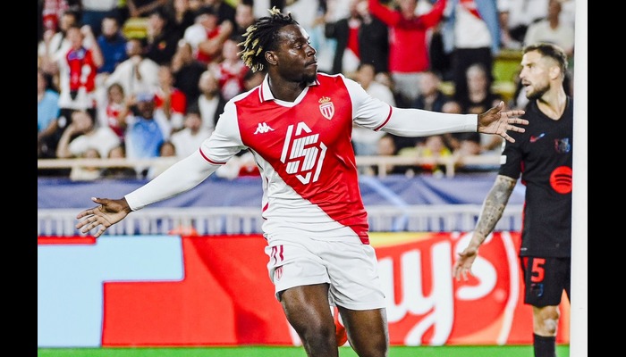 Nigerian striker Ilenikhena scores on Champions League debut as Monaco stun Barcelona