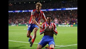 UCL: Gimenez’s late header seals Atletico Madrid’s 2-1 win over Leipzig