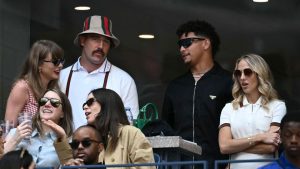 Taylor Swift and Travis Kelce watch US Open final with Patrick and Brittany Mahomes after claims of Trump support rift