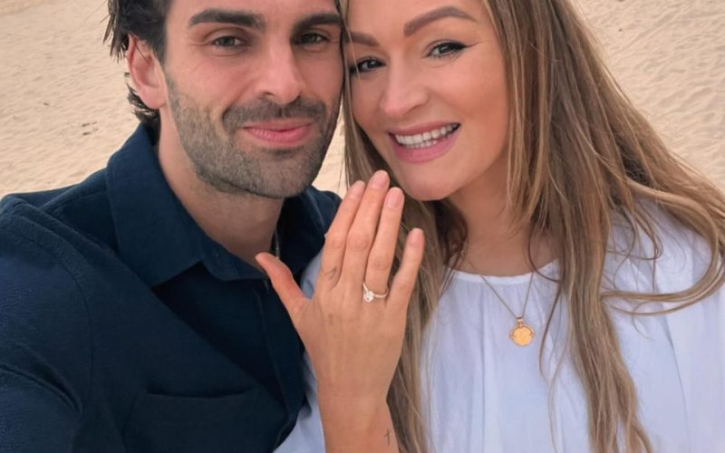 Laura Woods gets engaged to boyfriend Adam Collard at ‘the place we fell in love’ as she posts emotional 36-word message