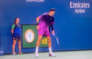 Fans left stunned as Brit tennis star Jack Draper VOMITS on court during semi-final clash against Jannik Sinner