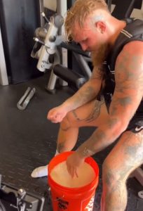 Watch Jake Paul’s bizarre hand training exercise using RICE ahead of Mike Tyson fight