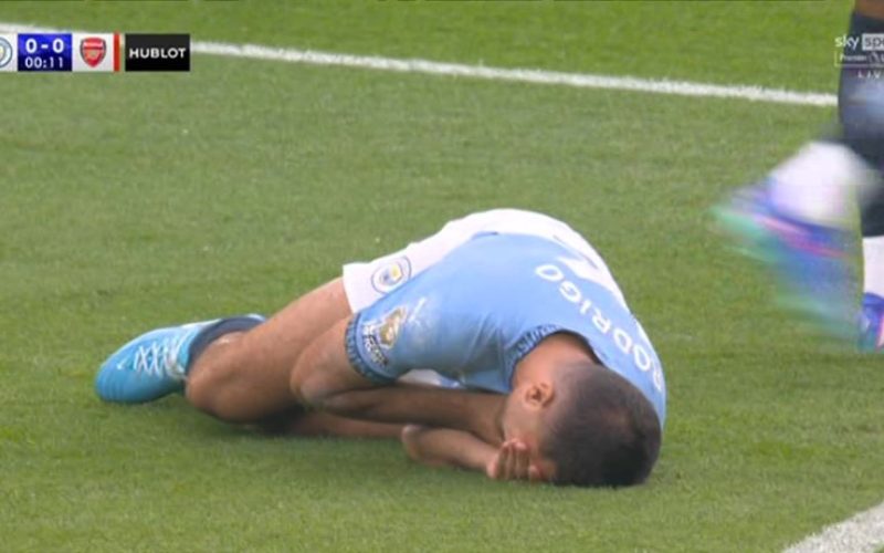 Man City vs Arsenal stopped after EIGHT SECONDS as Rodri falls to floor and immediate VAR check