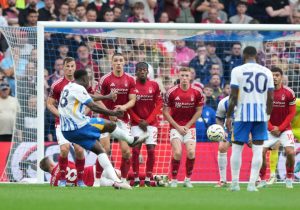 Watch Danny Welbeck’s incredible free kick as Brighton star rolls back years in chaotic Nottingham Forest clash