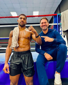 Anthony Joshua shows off hulking frame as Eddie Hearn says heavyweight star is ‘more than ready’ for Daniel Dubois fight