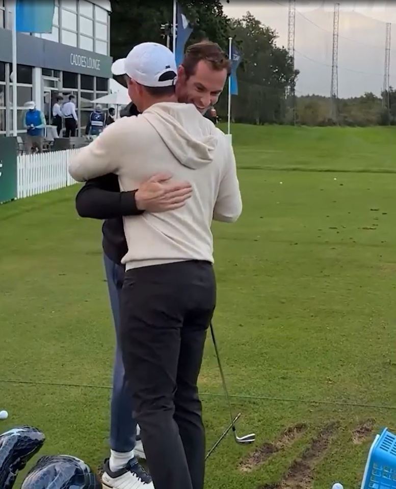 Watch wholesome moment Andy Murray gives Rory McIlroy pep talk after difficult year as fans say ‘game meets game’