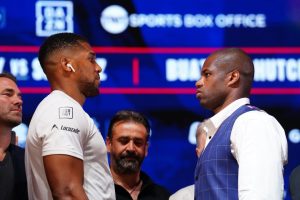 Awkward moment Daniel Dubois tells Eddie Hearn to ‘calm down’ before Anthony Joshua threatens rival with chair