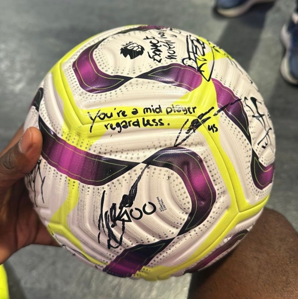 Eagle-eyed fans spot Chelsea star’s ruthless message to Cole Palmer on his match ball after Brighton heroics