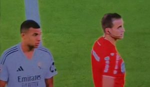 Fans ask ‘why was Mbappe shocked to see the referee?’ as hilarious video emerges during Real Madrid clash