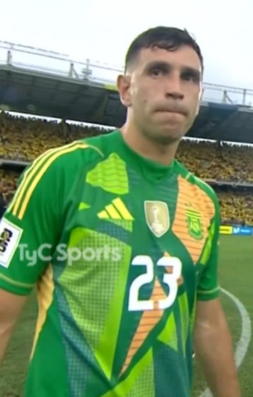 Watch moment Argentina keeper Emi Martinez lashes out at and SLAPS camera after fiery defeat to Colombia