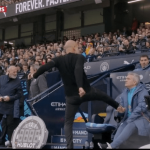  Furious Pep Guardiola lashes out and kicks chair with Man City stars fuming at Arsenal’s stunning equaliser