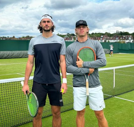 Never-before-seen moment tennis ace turns up on court with SUITCASE after taking two planes, train and car in mad dash