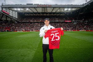 Manuel Ugarte unveiled at Old Trafford but then ‘leaves immediately without staying to watch Man Utd clash vs Liverpool’