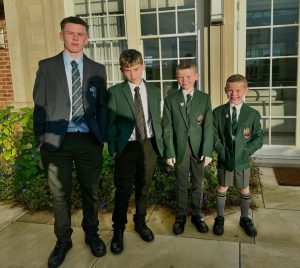 Wayne Rooney’s four sons pose in their uniforms ahead of the new school year