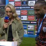 Watch moment Super League owner gatecrashes interview live on TV to give stunned Sky Sports reporter a PIE