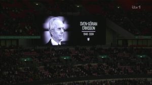 England pay touching tribute to Sven Goran-Eriksson with minute’s applause at Wembley and emotional video