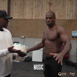 Watch moment Daniel Dubois smashes fist through birthday cake with Anthony Joshua’s face on it… two weeks before fight