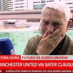 Moment Sporting fan bursts into tears live on TV after question about Ruben Amorim leaving to join Man Utd