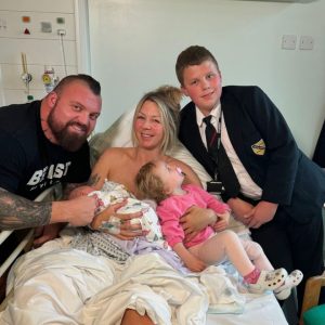 Ex-World’s Strongest Man Eddie Hall becomes a dad for fourth time and shares adorable video of two-minute old daughter