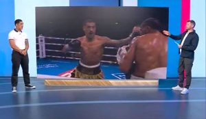 Awkward moment Sky Sports presenter tells world champ boxer ‘rules are different here… you can’t do that’ on live TV