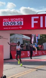 Female runner makes history as she becomes first to EVER break marathon mark and shatters world record by 100 seconds