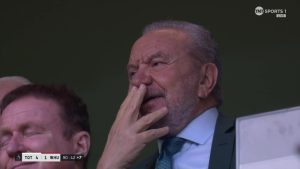 Lord Alan Sugar ‘fires’ Tottenham star during West Ham clash after booting ball out of play with shocking touch