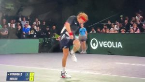 Shock moment tennis star Andrey Rublev busts his own knee open with furious on-court meltdown