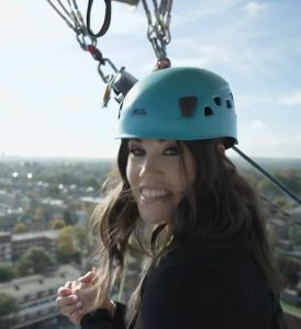 TNT Sports host Becky Ives leaps off Tottenham Hotspur Stadium roof on live TV as she screams ‘to dare is to do’