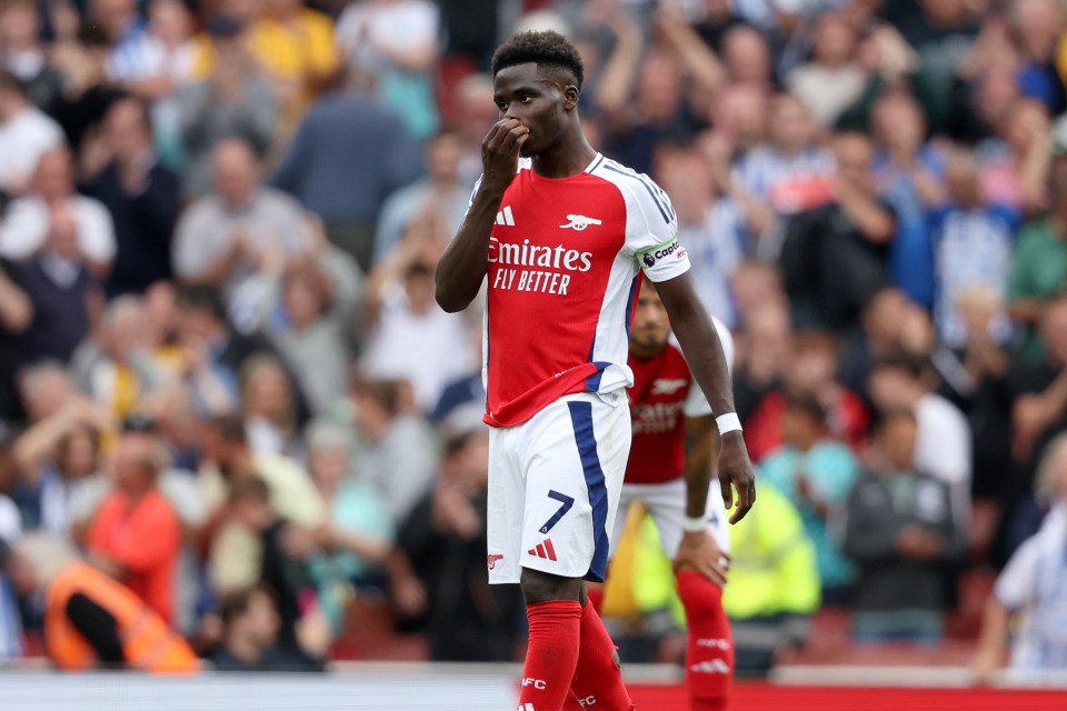 Bukayo Saka: Arsenal star one of three key men to MISS training ahead of crunch Liverpool Premier League showdown