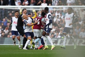 Richarlison gets instantly KO’d as unlucky Tottenham star rushes to get involved in brawl with West Ham ace Kudus