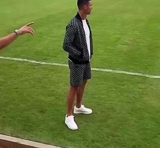 Cristiano Ronaldo sits in on son Cristiano Jr’s training session as 14-year-old looks to follow in dad’s footsteps